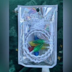 New! Festive USB-C to USB -C Light Charger - White